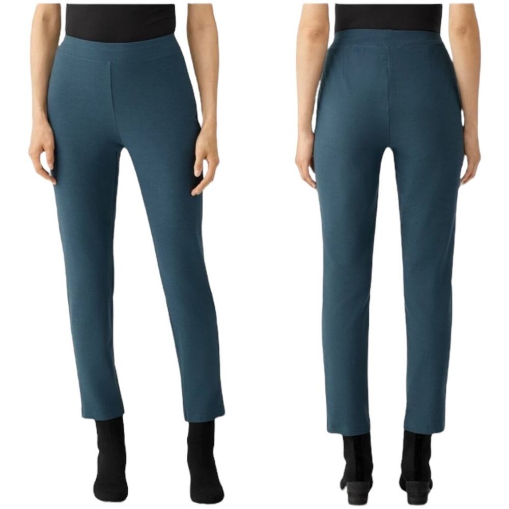 Eileen Fisher NWT Washable Stretch Crepe Pant Alpine Size S Pull-On Packable